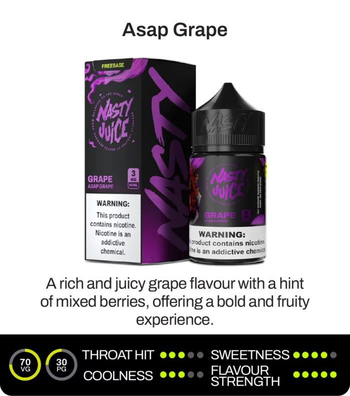 Nasty Juice Likit Asap Grape Freebase 60ML - Görsel 2