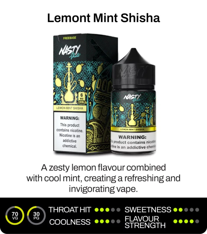 Lemon Mint Shisha -Nasty Juice Freebase 60ml